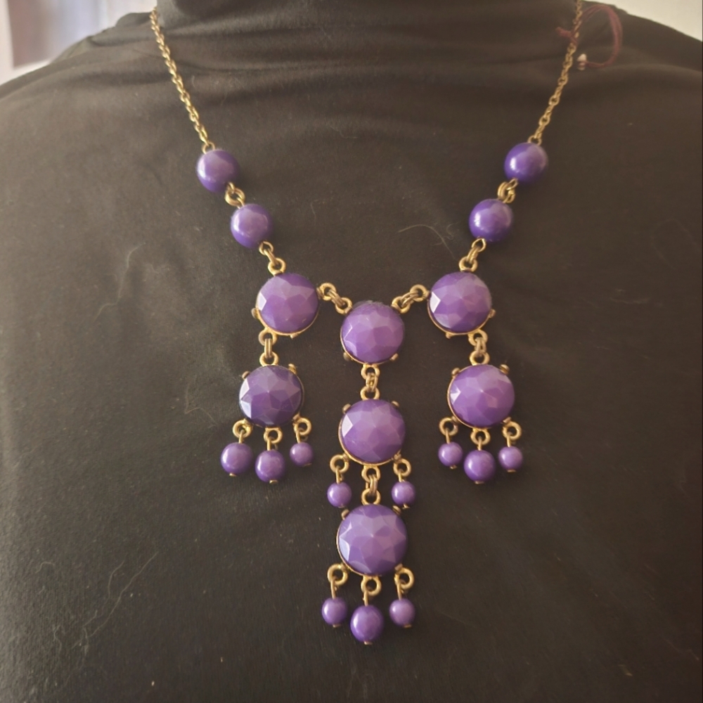 Elegant Purple Statement Necklace